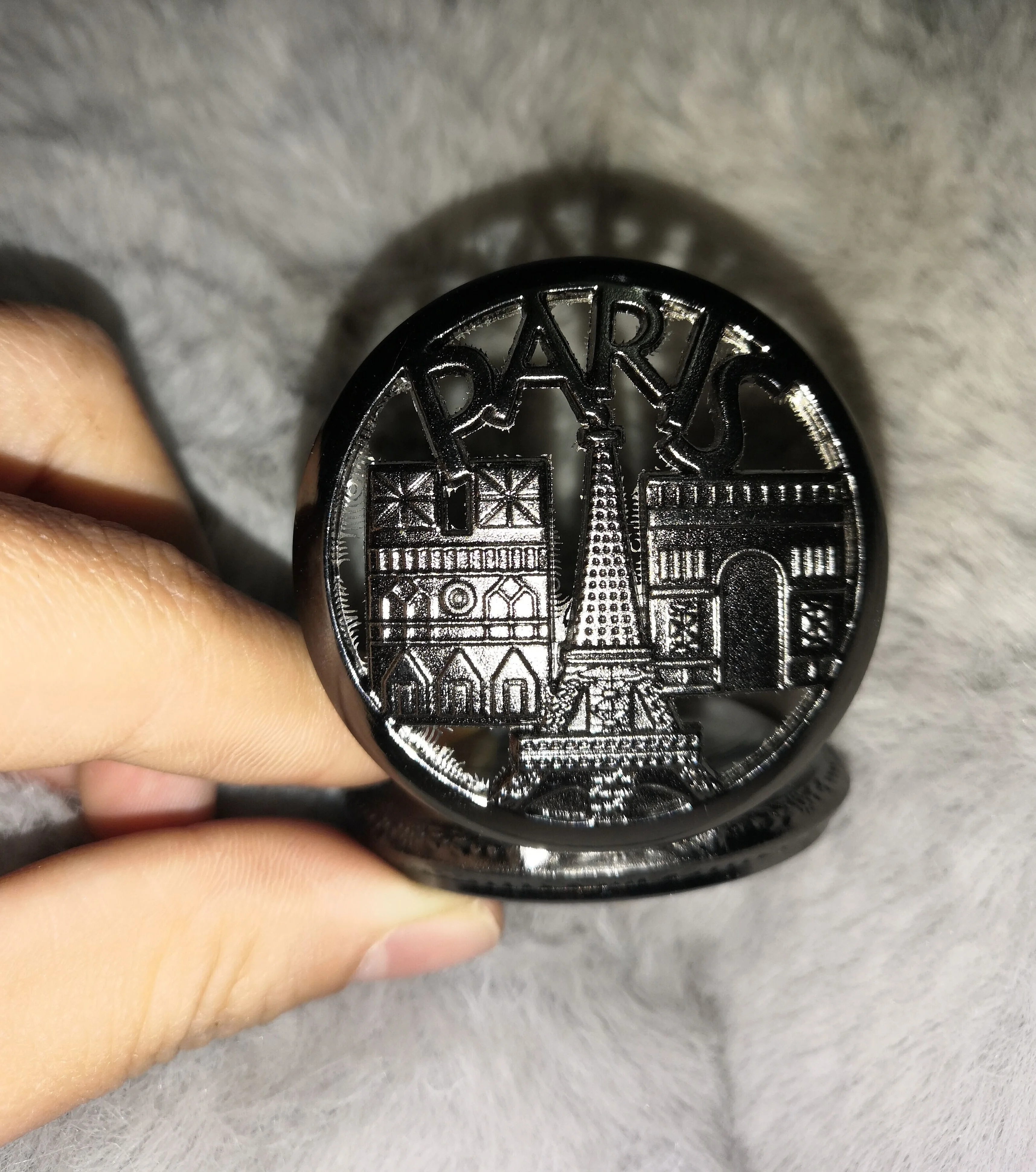 Large Paris Eiffel Tower carved open pocket watch Retro Black Paris sight vintage nostalgic pocket watch