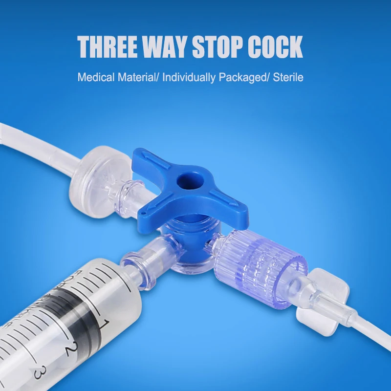 10-50pcs Three Way Stop Cock for Clinical Hospital  Luer Lock Adapter 3 Way Stopcock Flexiable T-Connector Extension Tube