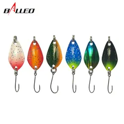 BALLEO fishing metal colorful spoon baits 1.4g/1.8g/2.2g/2.5g/3g/3.3g Sequins Bait mini bait for trout single hook