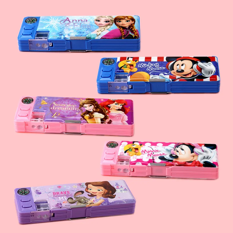 

Disney Frozen Mickey Student Children’s Stationery Box Creative Double-layer Multifunctional Pencil Box School Supplies Gift