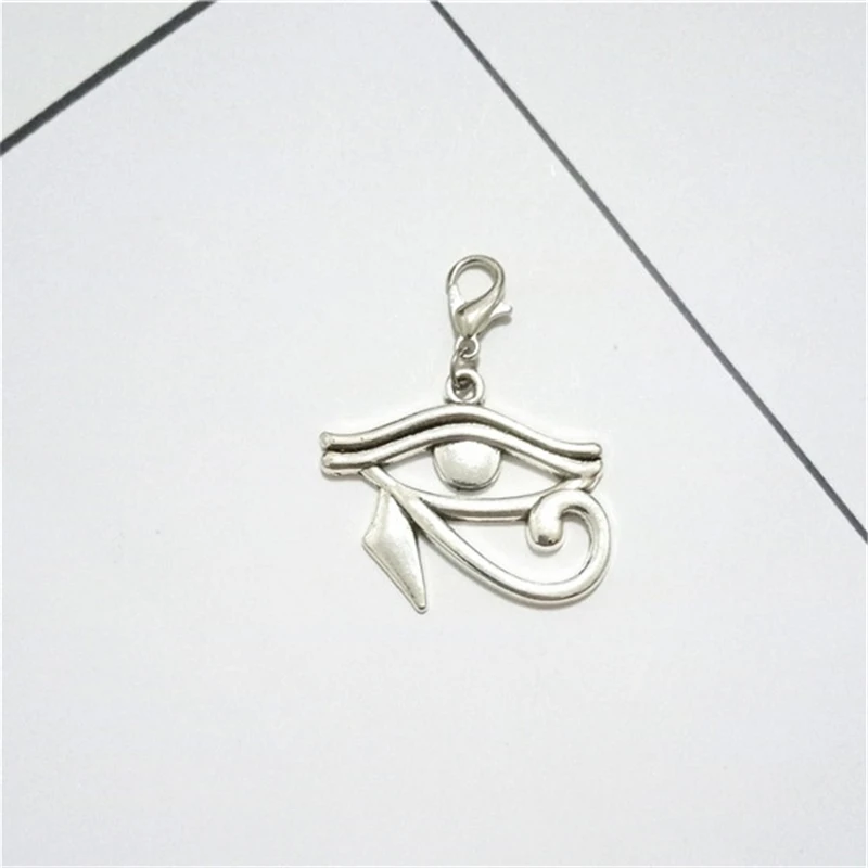 2 Pcs Big Eye Clip Rat Clip Eye Of Horus Charm Bracelet Clip on Pendant, Egyptian Jewellery