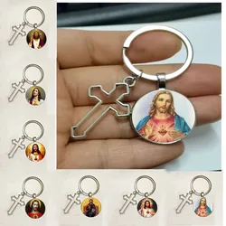 Hot! Girl Of The Sacred Heart Of Jesus Wholesale Luxury Brand Jewelry Glass Cabochon Keyring Angel Wings Keychain Jewelry That L