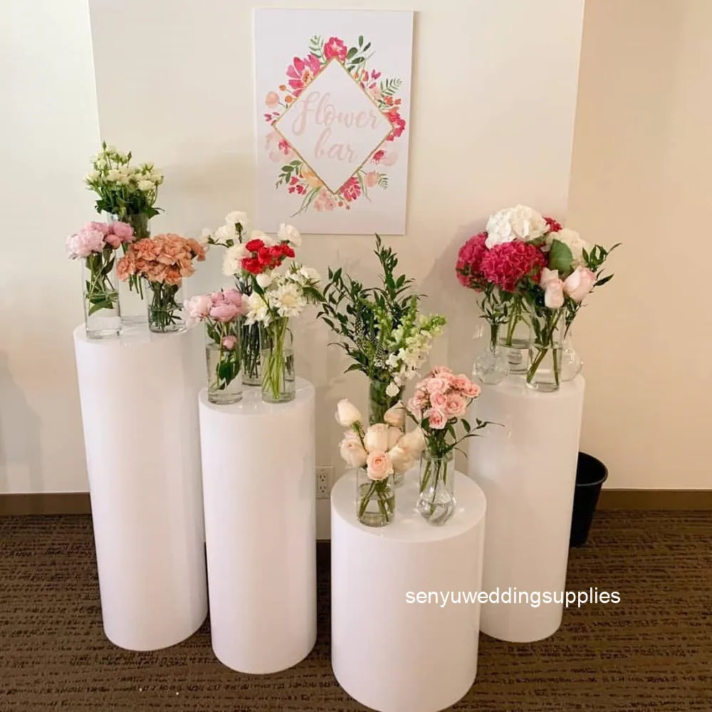 

Luxury Wedding decoration backdrop display stand round Pedestal Stands dessert table props cylinder plinths pedestals senyu2289