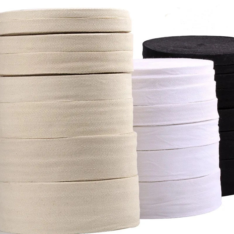 90Meters 10/15/20/25/30/35mm Cotton Webbings High Tenacity Bag Belt Lable Ribbons Sewing Tape Bias Binding DIY Crafts Ribbon