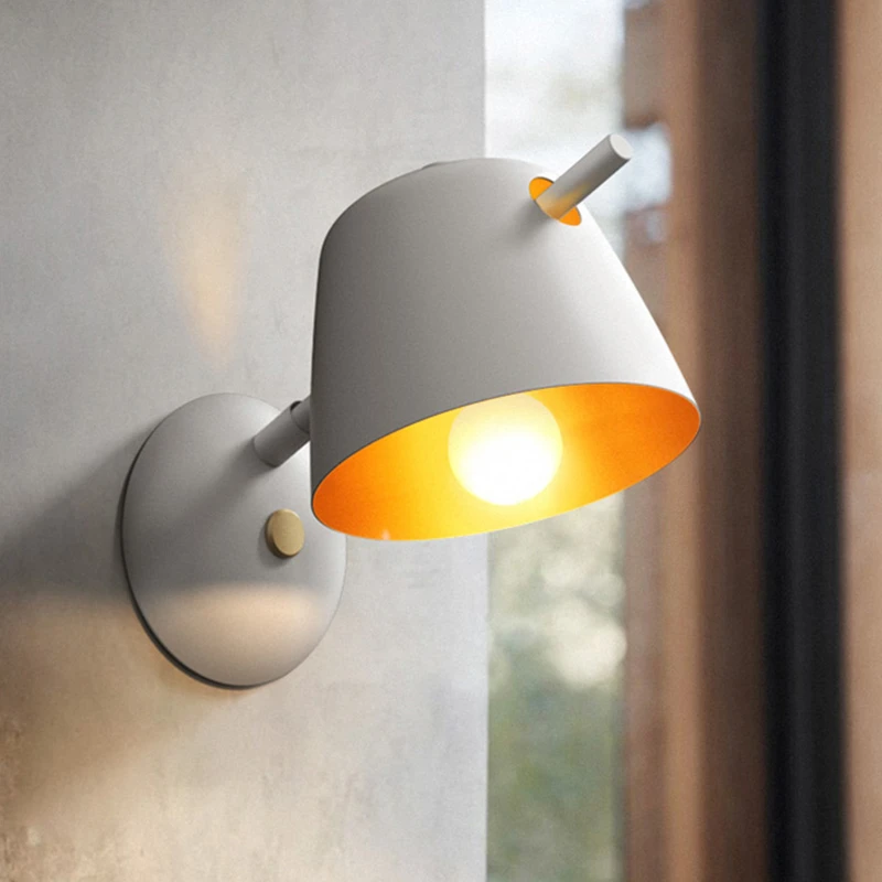 

Industrial Style Minimalist Bedroom Bedside Led Wall Lamp Macaron Color Living Room Corridor Aisle Kitchen Decor Wall Sconce