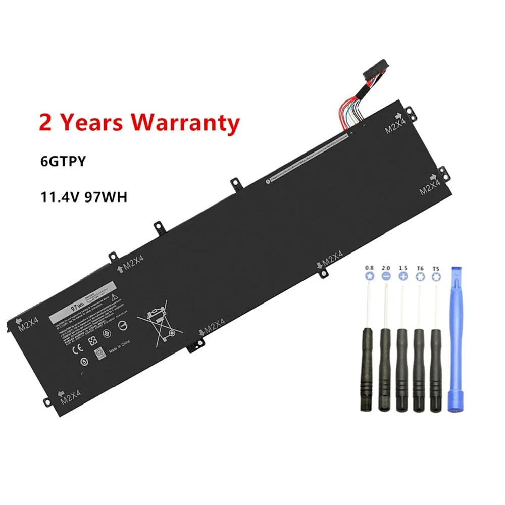 

6GTPY 11.4V 97WH Laptop Battery For DELL XPS 15 9570 9560 7590 For DELL Precision 5520 5530 Series Notebook H5H20 11.4V 56WH