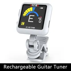 Aroma-Rechargeable Clip-On Guitar Tuner, Professional chromatic Tuner, Color SN, Electric Bass Ukulele with Battery