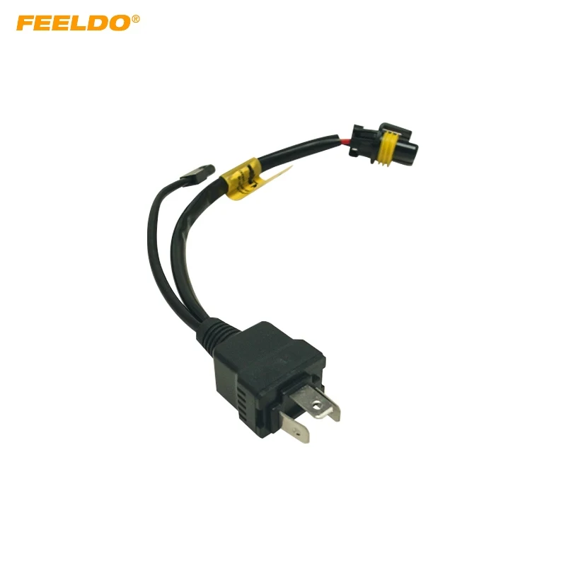 Feeldo carro escondeu h4 oi-baixo bi-xenon relé chicote de fios cabo do controlador para 35w 55w h4 lâmpada xenon cablagem