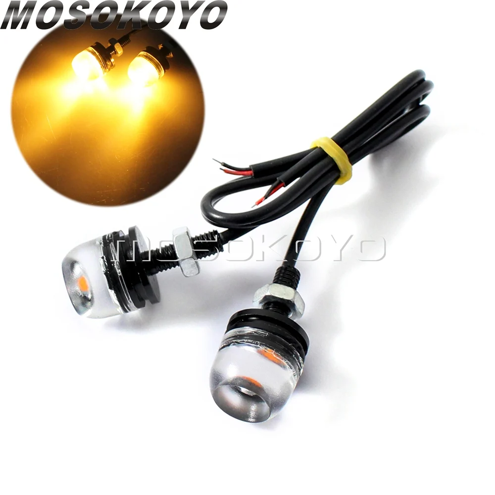 2pcs Motorcycle LED Screw Bolt Tail License Plate Light SMD Amber Licence Lamp for Honda Harley Kawasaki Universal