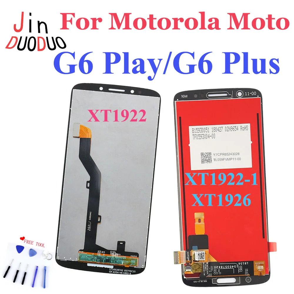 AAA + dla Motorola Moto G6 Play / G6 Plus wyświetlacz LCD ekran dotykowy Digitizer zgromadzenie dla Moto XT1922 XT1922-1 XT1922-3 XT1926