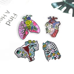 Heart uterus viscera Brooch pin