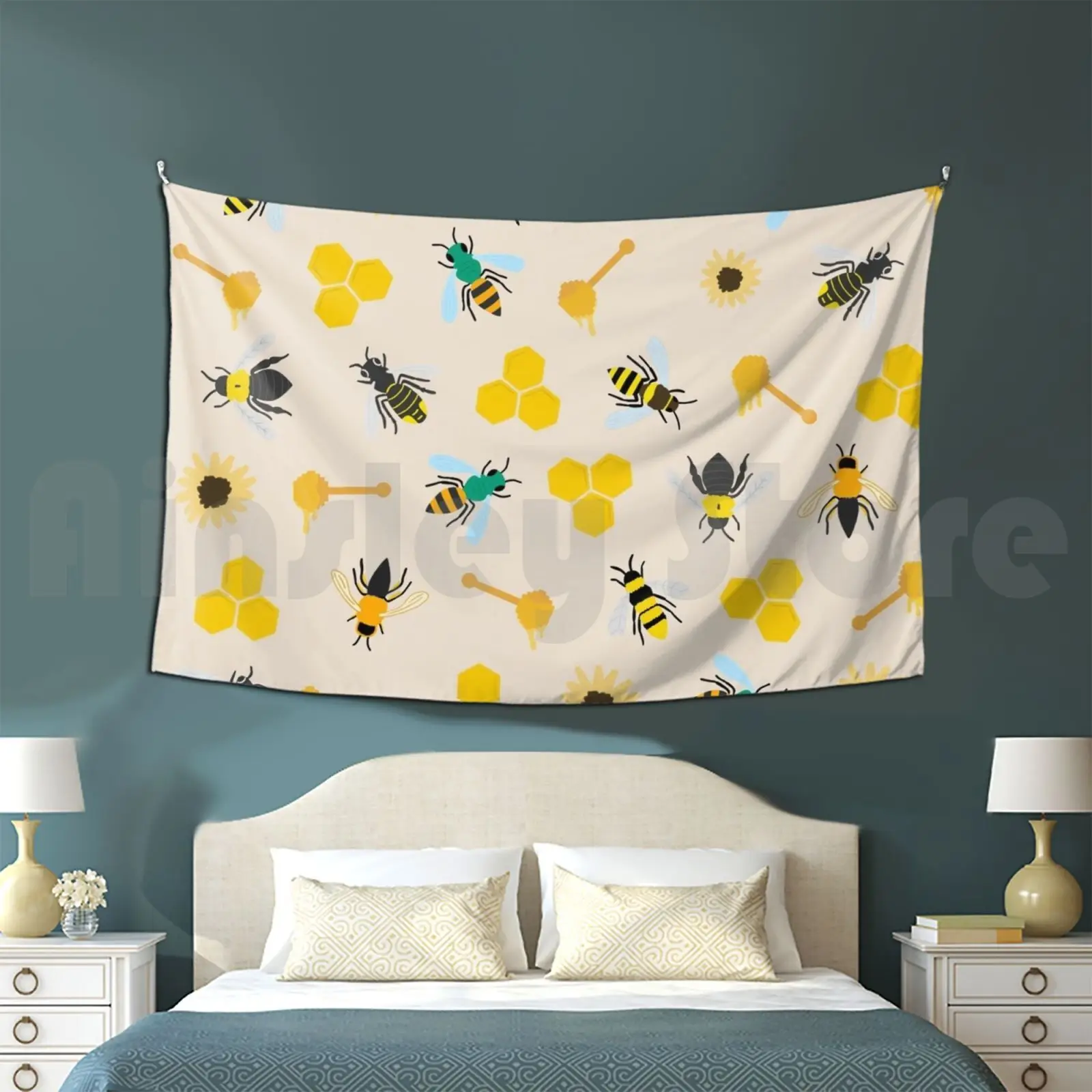 Save The Bees Tapestry Background Wall Hanging Save The Bees Bees Bee Bumble Bee Honey Hive Beekeeper Honeybee Honey