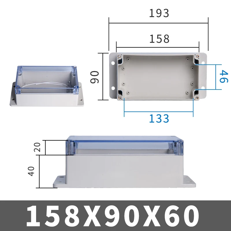 IP67 Kunststoff Transparent Box Wasserdichtes Gehäuse Elektronisches Projekt Außeninstrument Elektrische Projektbox Anschlussgehäuse