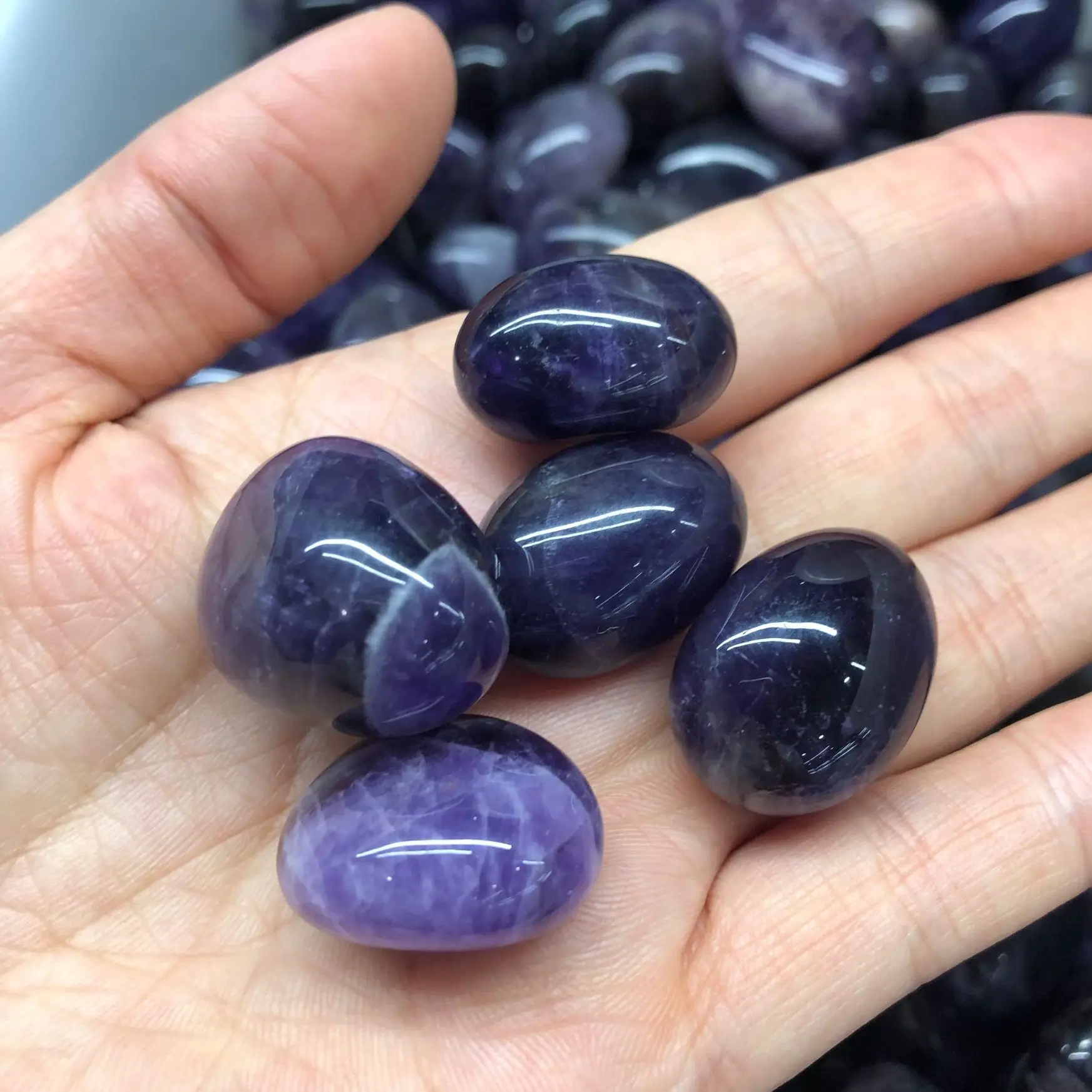 

10PC Natural Dream Amethyst Polished Globe Massaging stone Reiki Healing Stone Home Decoration Exquisite Gifts Souvenirs Gift