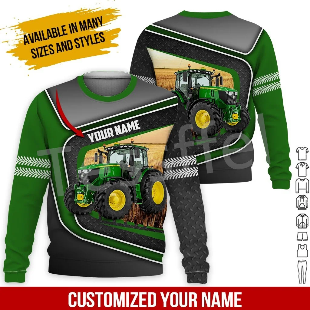 Tessffel Worker Farmer Tractor Instrument Colorful Harajuku NewFashion Tracksuit 3DPrint Long Sleeves Funny Hoodies Men/Women X6