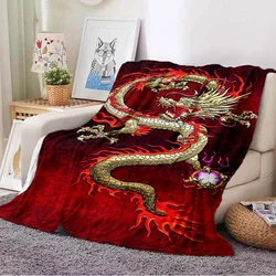 Chinese dragon or divine  Fluffy Blanket Flannel Warmth Soft Plush Sofa Throw Dragon eye square  blanket Tourist