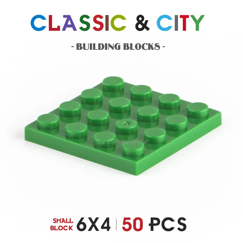 

6X4 DIY Building Blocks Thin Figures Bricks MOC 50pcs 12Color Educational Creative Compatible With Brand Toys For Children