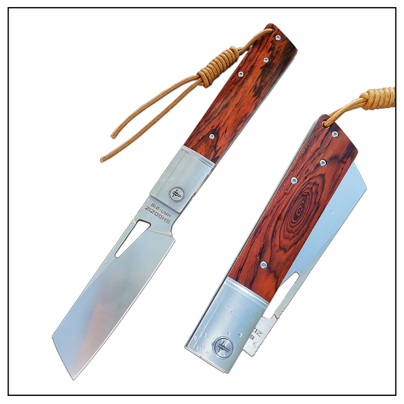 SHOOZIZ New Folding Knife D2 Steel Rosewood Handle Outdoor Camping Fruits and Vegetables Chef Knife Kitchen Knife EDC Tools