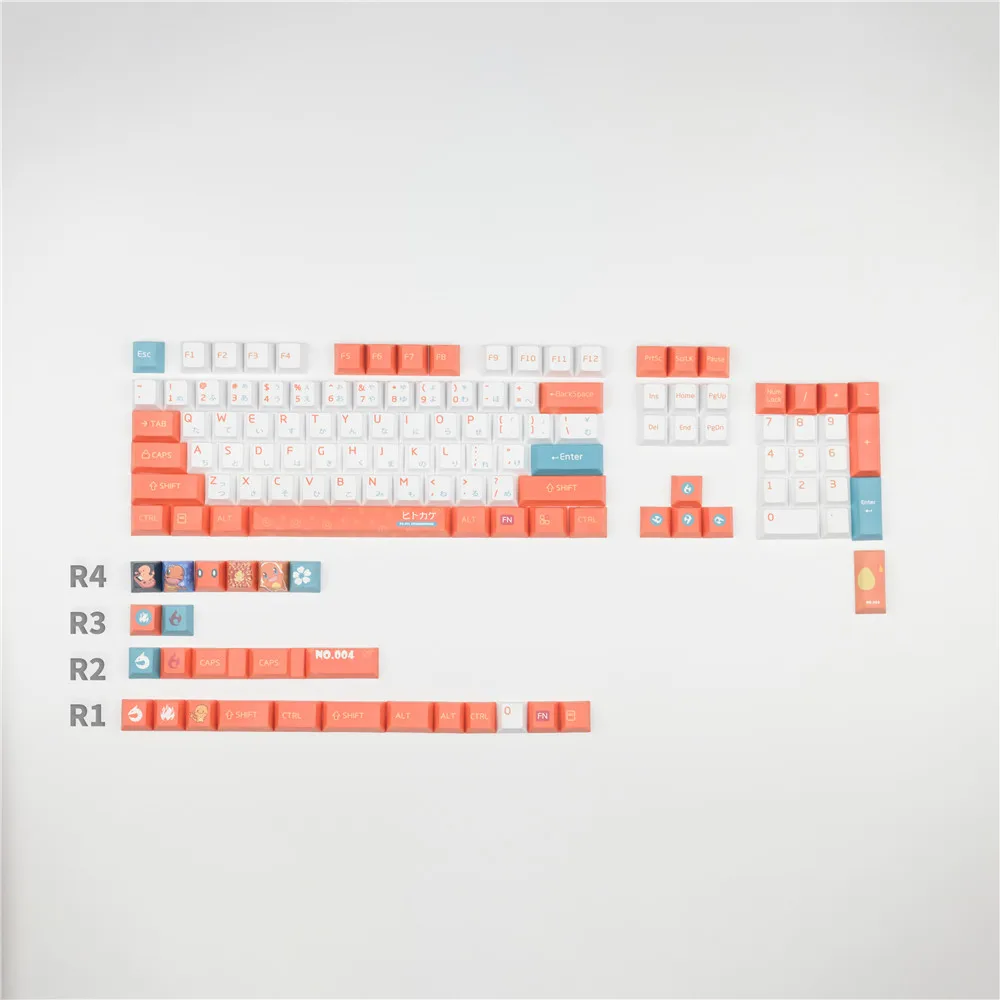 130 Keys/set Fire Dragon Theme PBT 5 Sides Dye Subbed Keycaps For MX Switch Mechanical Keyboard Cherry Profile Key Cap