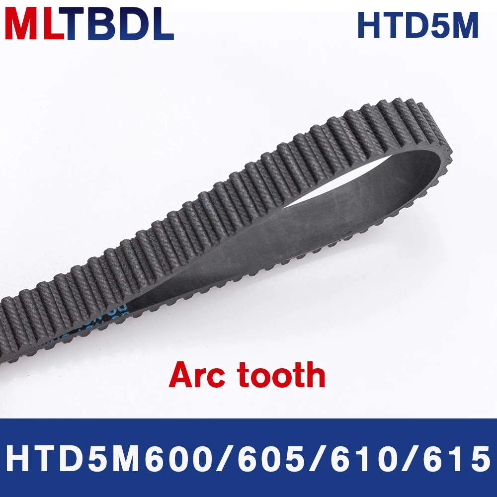 

HTD5M Timing Belt 600/605/610/615mm Length 10/15/20/25mm Width 5mm Pitch Rubber Pulley Belt Teeth120 121 122 123synchronous belt