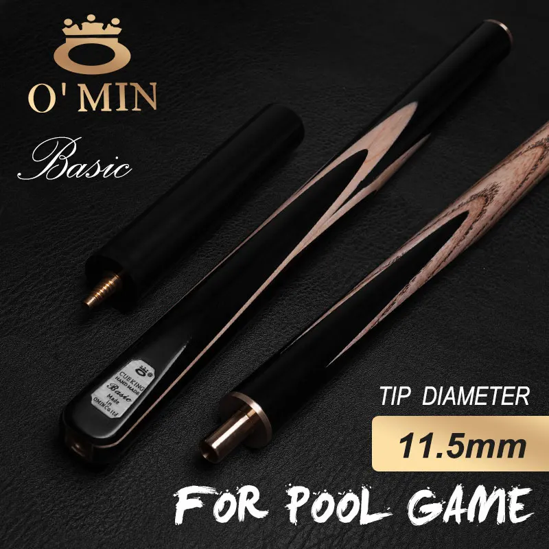 Omin Silver Basic Series 3/4 Snooker Cue Stick 11.5mm Tip Ash Wood Shaft Brass Joint Solid Wood Butt Handmade Billiard Pool Cue