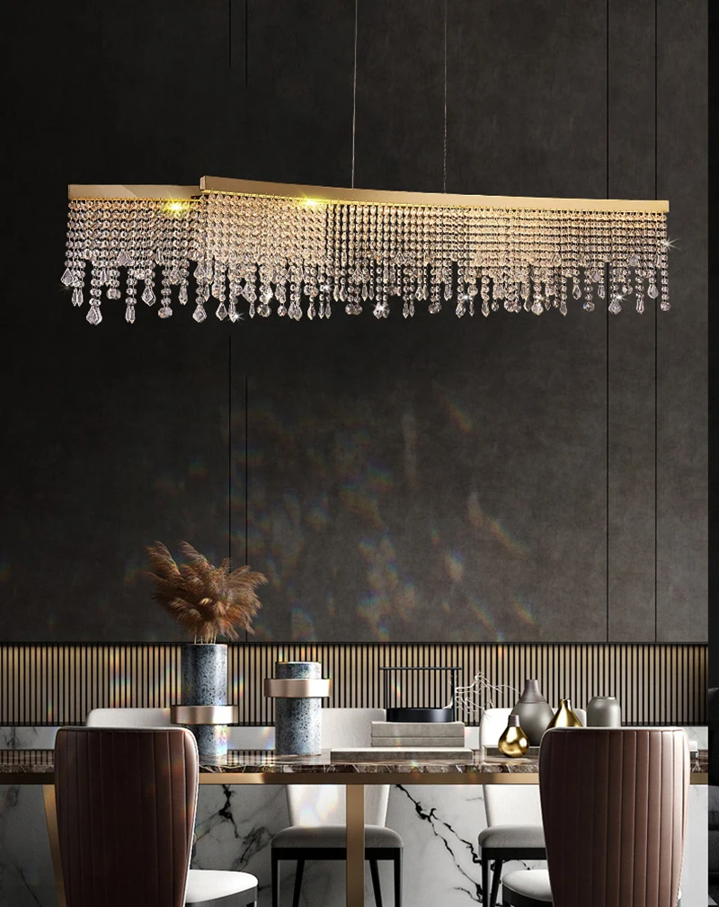 

Manggic Modern Crystal Chandelier For Dining Room LED Crystal Lamp Luxury Home Decor Light Fixture Gold Indoor Lighting