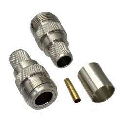 10pcs Connector N female Jack crimp RG8 RG213 RG165 LMR400 7D-FB cable RF Coaxial Wire Terminal straight