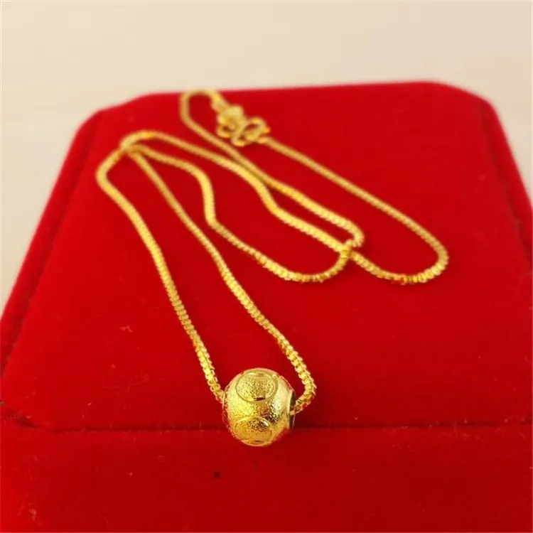 24K Gold Color Charm Necklaces For Women Buddha Beads Pendant & Necklace Collier Femme Choker Wedding Jewelry Accessories Gifst