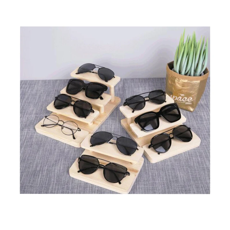 

Multilayer Wooden Sunglasses Display Rack, Eyeglasses Showing Stand, Jewelry Desktop Holder, Necklace Showcase, Hot Shelf