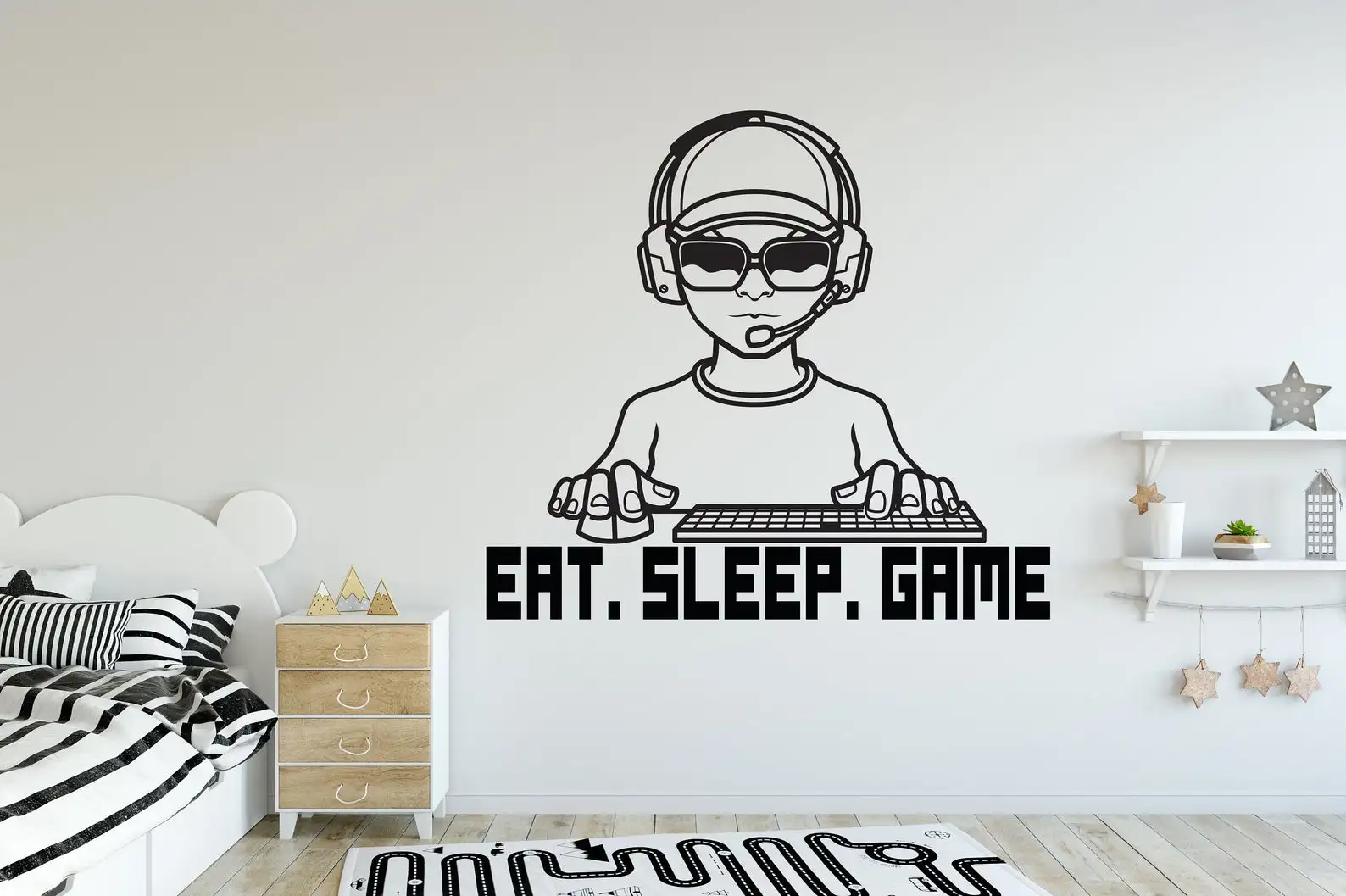 

Game player wall stickers eat and sleep playing games decals Internet cafe decoration pro-boy home bedroom wall decoration YX21