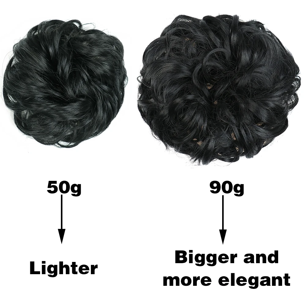 MERISIHAIR Synthetic Curly Chignon Messy Scrunchies Elastic Band Hair Bun Hairpiece High Temperture Fiber Fake Hair