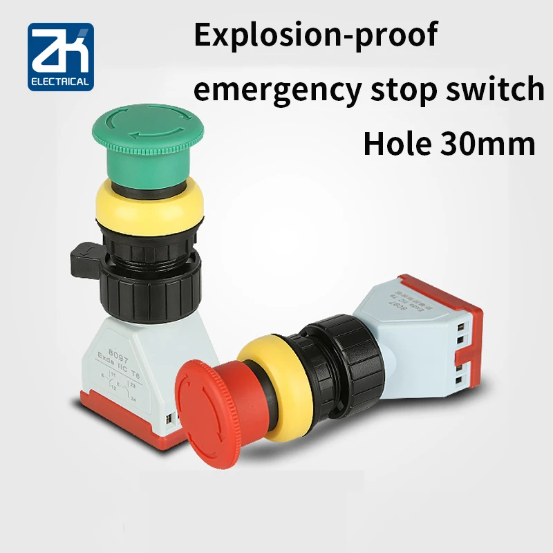 

Mushroom Head Since Lock Red Ex Explosion-proof Emergency Stop Button Ba8097 Since Complex Emergency Stop Control Switch