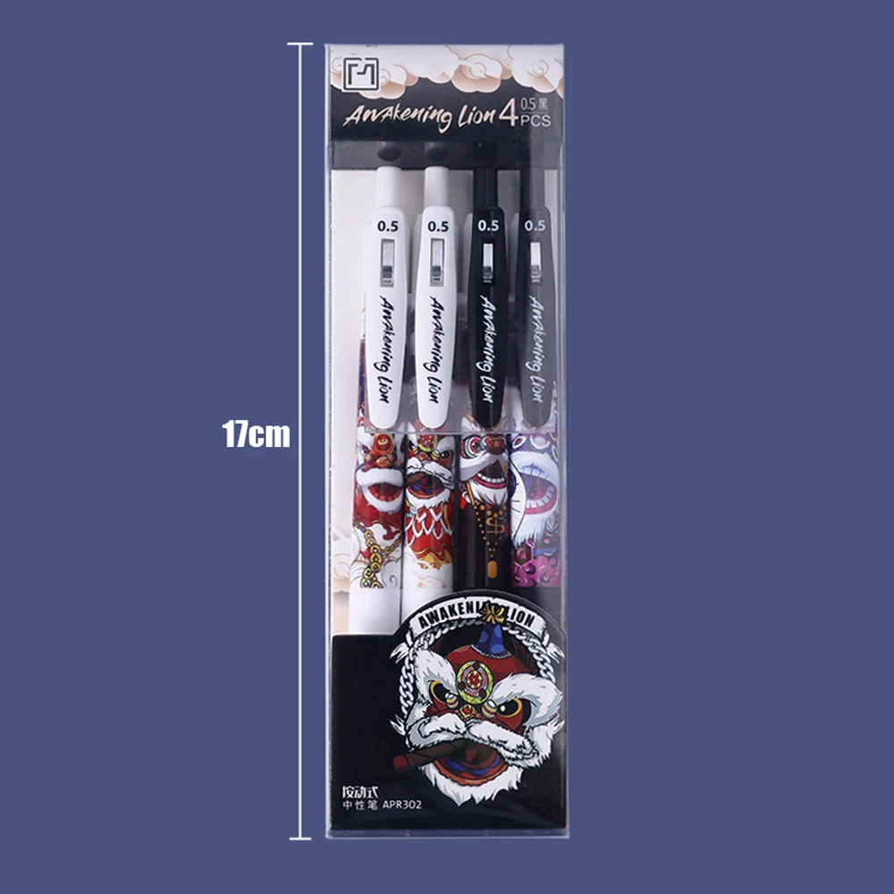 4Pcs Luxury Push Ballpoint Pen Classical Trend Style Rollerball Pen with 0.5mm Black Ink Refill Gel Pen School Office Supplies