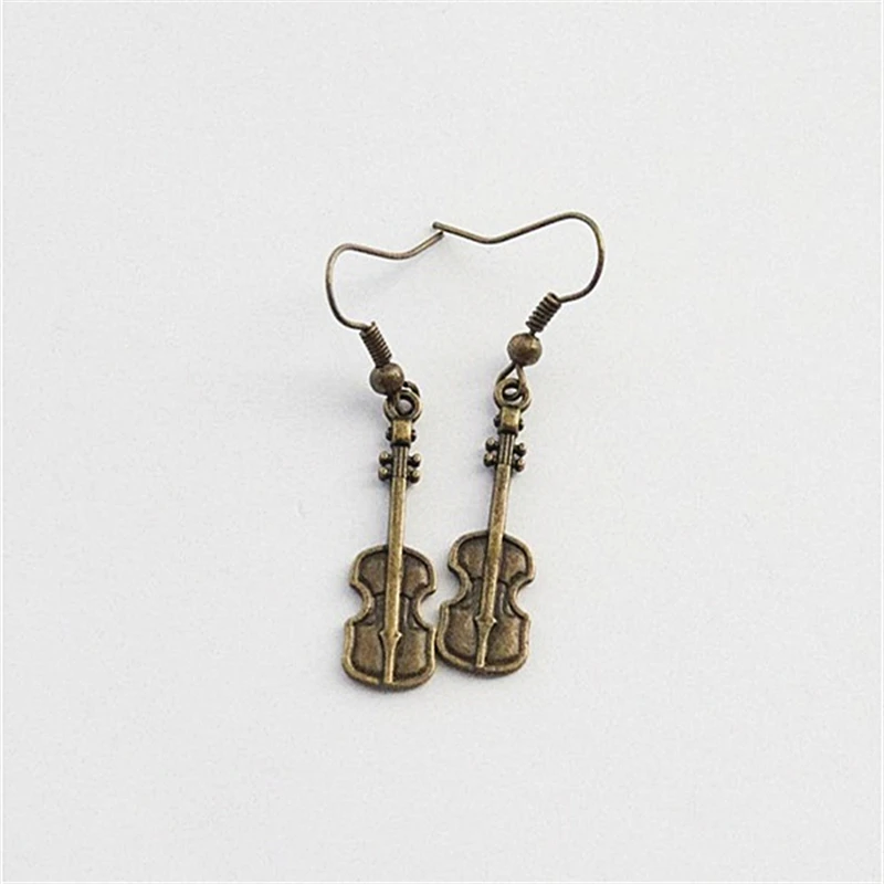 Bronze Color Violin Earrings, Violin Jewelry, Violin Gift, Music Earrings, Violin Gift, Musician Gifts, Violinist Earrings