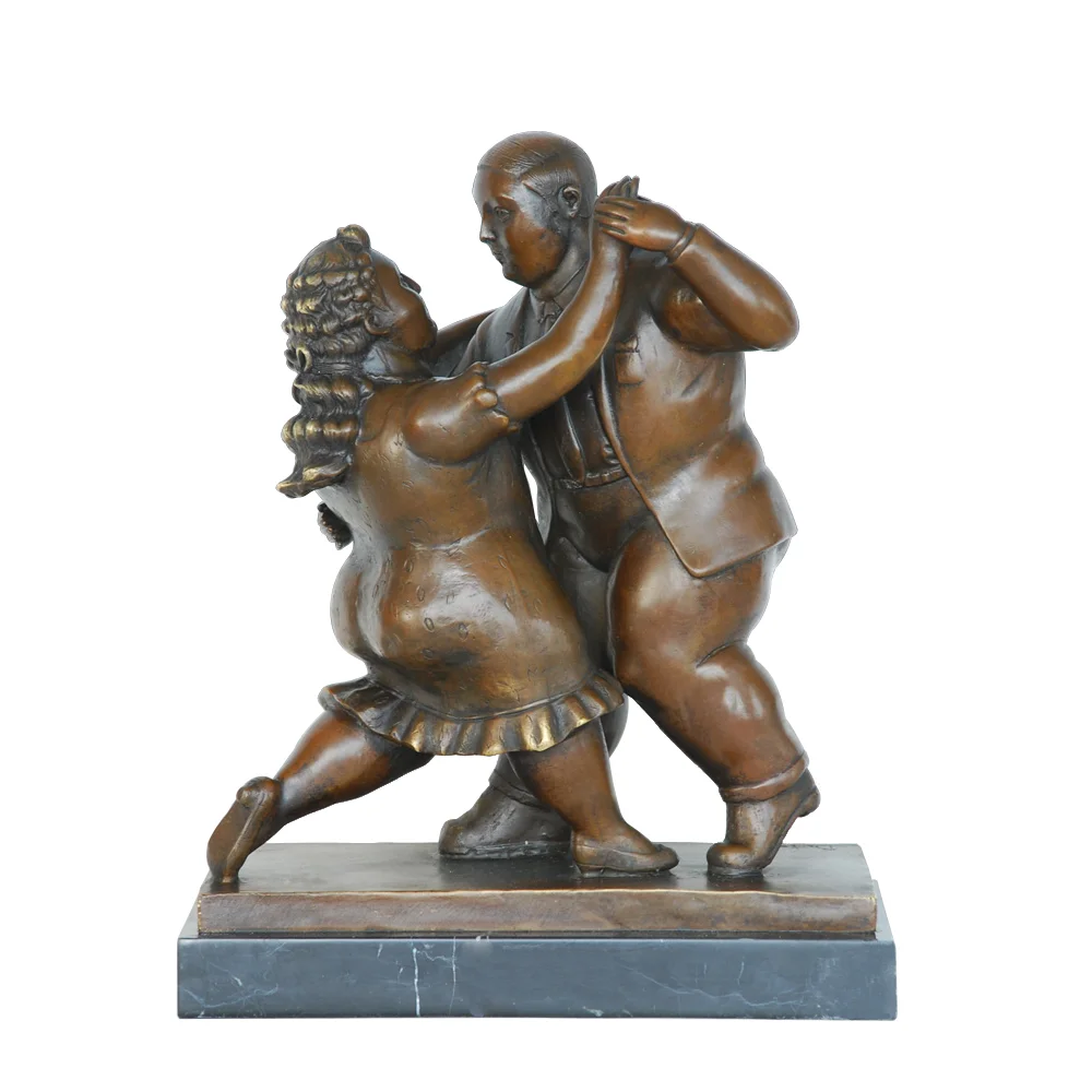 

Bronze Fat Couple Dance Statue Classic Man & Woman Sculpture Art Hot Casting Brass Gallery Indoor Decoration