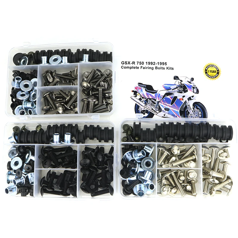 Fit For Suzuki GSX-R 750 1992 1993 1994 1995 Motorcycle Complete Full Fairing Bolts Kit Screws Steel Fairing Nuts Covering Bolts