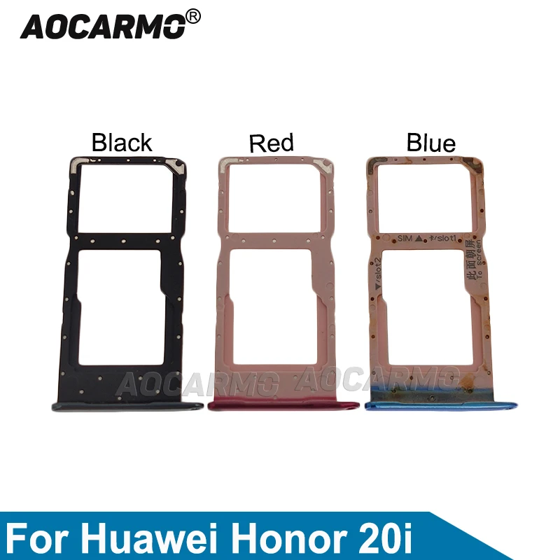 

Aocarmo SD MicroSD Holder Nano Sim Card Tray Slot For Huawei Honor 20i Replacement Parts