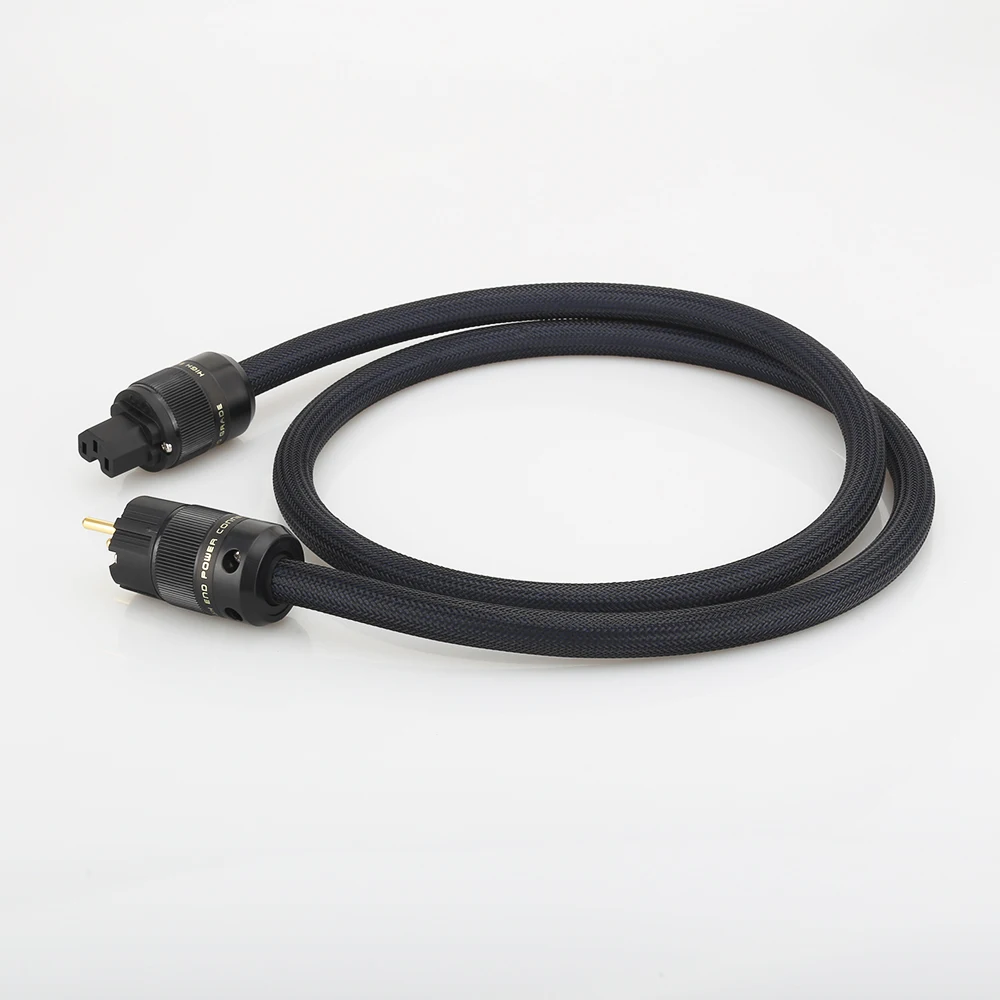 Audiocrast P110 posrebrzany kabel audiofilski zasilanie prądem zmiennym czysta czerń przewód zasilający, kabel HIFI HI END Schuko US