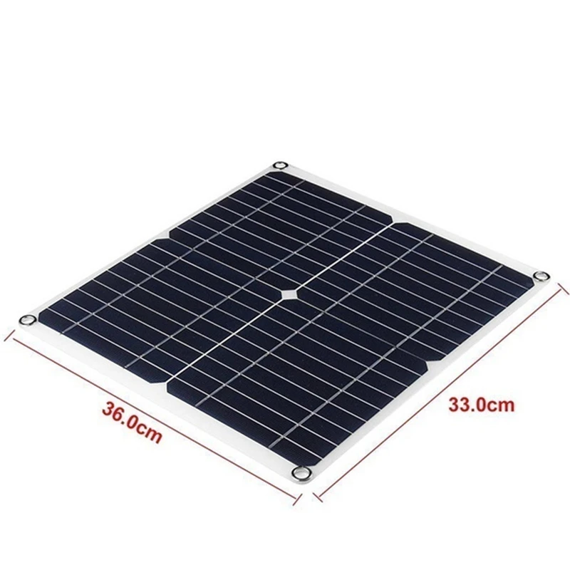 Panel Solar de 80W con controlador de 20A, cargador de batería portátil con puerto USB Dual de 18V para teléfono móvil, coche, yate, RV, luces de carga