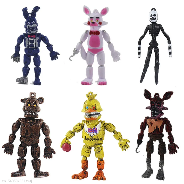 

6Pcs/set Five Nights At Freddy's Action Figures Toys Movable Joints Foxy Freddy Chica Fnaf Figures Pvc Model Toy Children Gifts