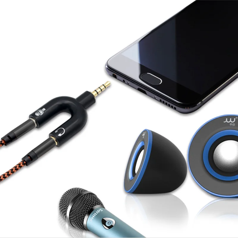 Earphone Connector Converter 3.5mm Stereo Adaptor Splitter Audio to Mic & Headset Jack Plug Adapter For Mobile Phone Tablet PC