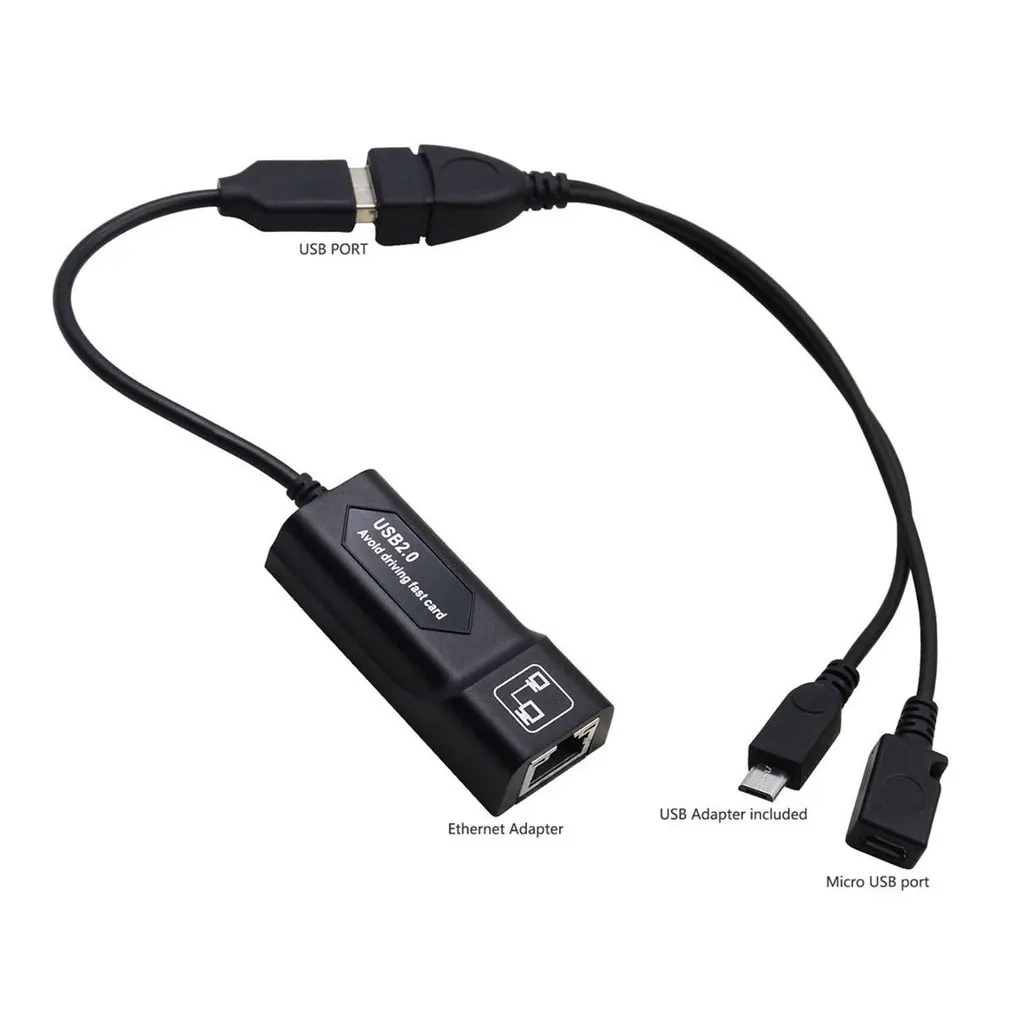 Adaptador Ethernet LAN para AMAZON FIRE TV 3 o STICK GEN 2 o 2, Cable combinado para detener el búfer Mirco OTG, USB 2,0, envío directo