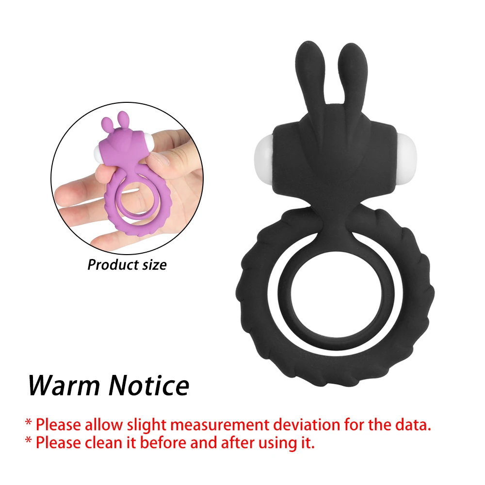 Penis Ring Vibrator For Men Silicone Vibrating Cock Ring Delay Ejacualtion Clitoral Stimulator Adults Sex Toys for Couples