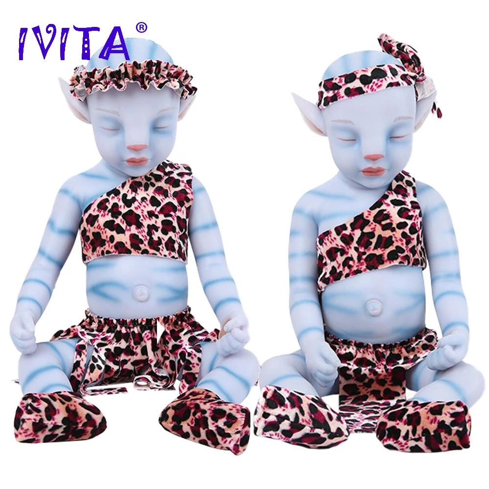IVITA WG1806 51cm 2900g 100% 풀 실리콘 리본 베이비 돌 리얼리틱 잠자는 아기 눈 감은 아바타 영화 장난감 어린이 선물