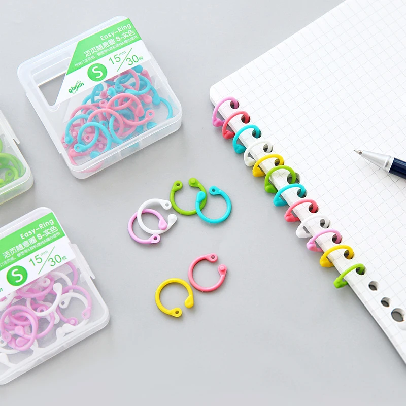 Plastic Loose- Leaf Rings Multi-color Binder Rings Flexible Plastic Book Rings For Scrapbook Notebook Keychain