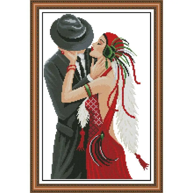 The Love of dancing girls couple pattern cross stitch kit count print 14CT11CT embroidery set DIY handmade needlework handicraft