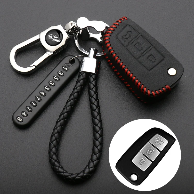 leather Car key Cover For Nissan Qashqai X-trail Murano Maxima Altima Juke QUEST Livina Tiida Nismo Fob Case