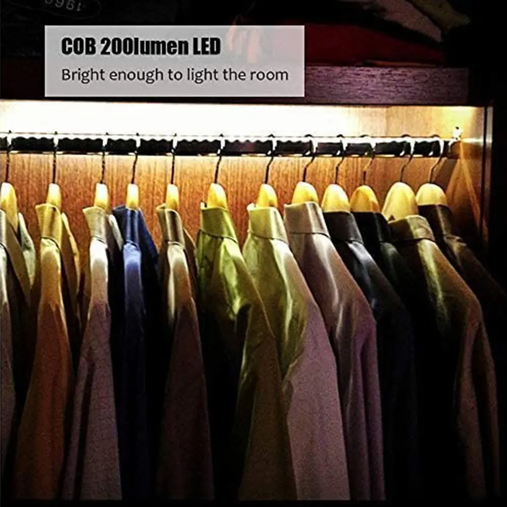 사각형 COB 벽 야간 조명, 비상 조명, 옷장 복도, 매우 밝은 배터리 전원 조명