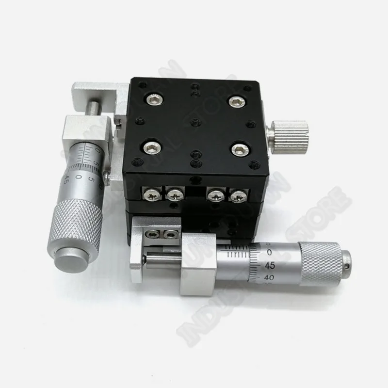 

XY Axis 40*40mm Trimming Station Manual Displacement Platform Cross Roller Guide Way Linear Stage Sliding Table LY40-L