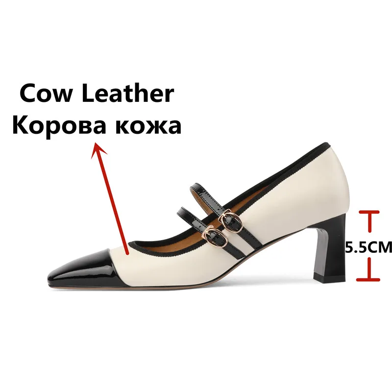 FEDONAS Party Prom Office Women Pumps High Heels Genuine Leather Buckle Mary Janes Shoes Woman Spring Summer Elegant Fashion New